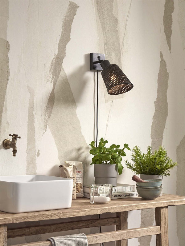 Wandlamp java zw15x17, zwart
