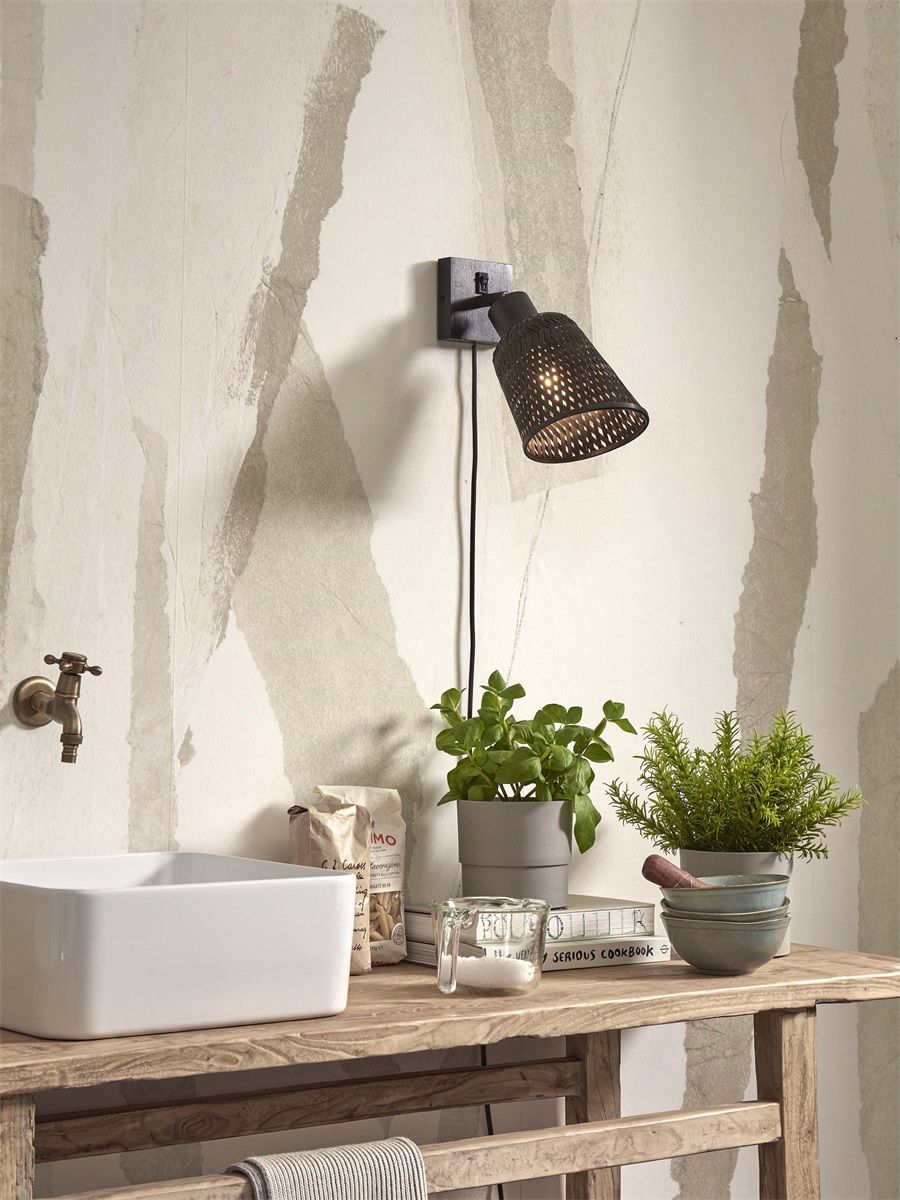 Wandlamp java zw15x17, zwart