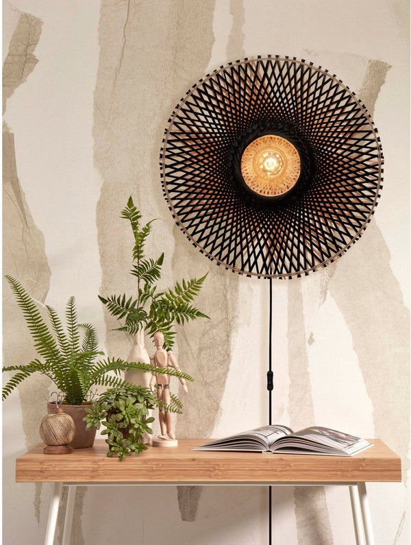 Wandlamp Kalimantan  Bamboe/Zwart Ø60cm