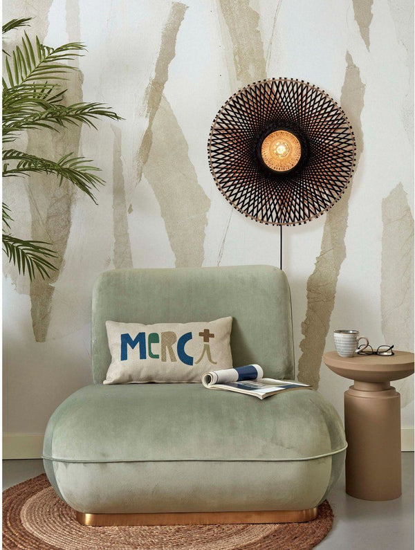 Wandlamp Kalimantan  Bamboe/Zwart Ø60cm