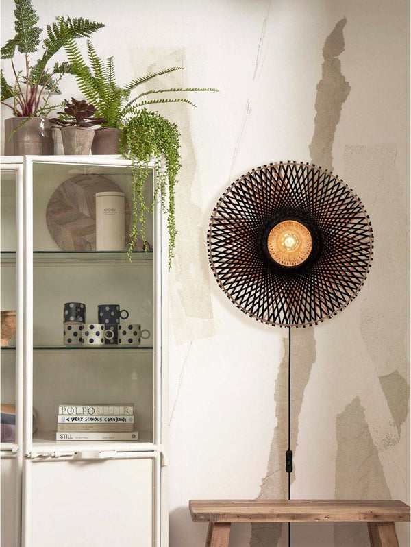 Wandlamp Kalimantan  Bamboe/Zwart Ø60cm
