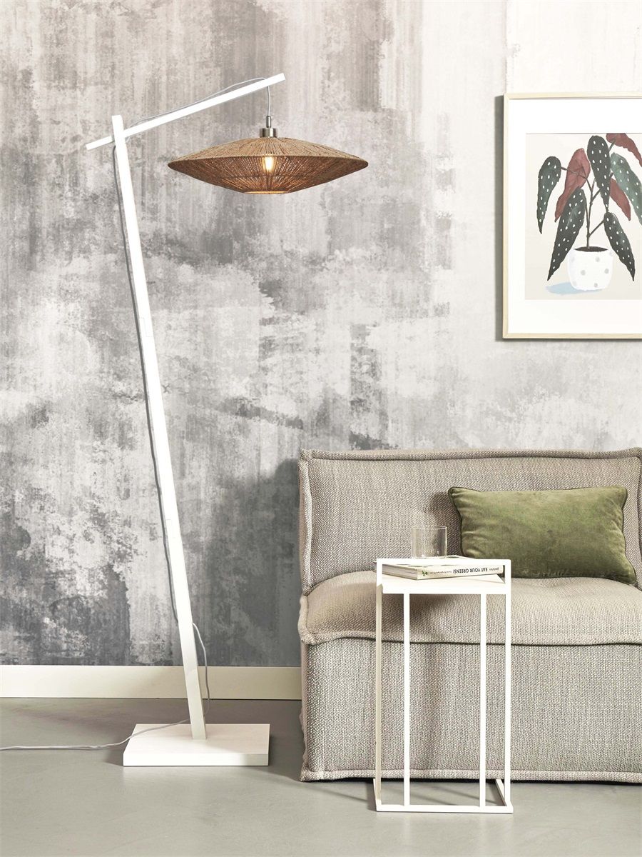 Vloerlamp iguazu l wit55x14, nat.