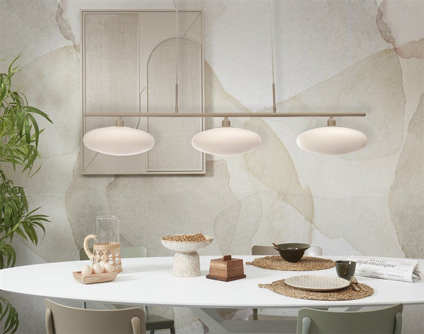 Hanging lamp Sapporo 3 disc white/sand