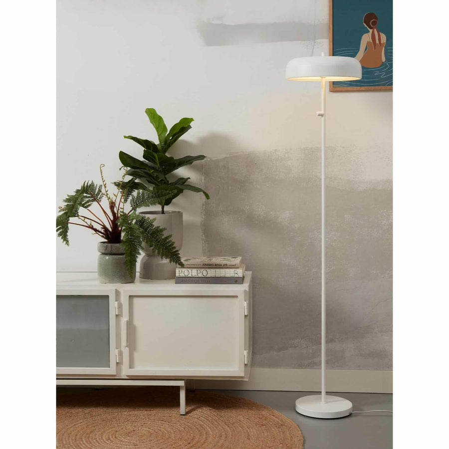 Floor lamp iron Porto, white