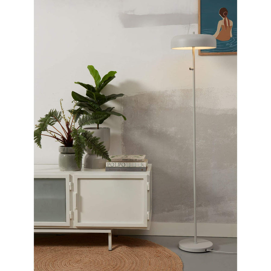 Floor lamp iron Porto, light grey