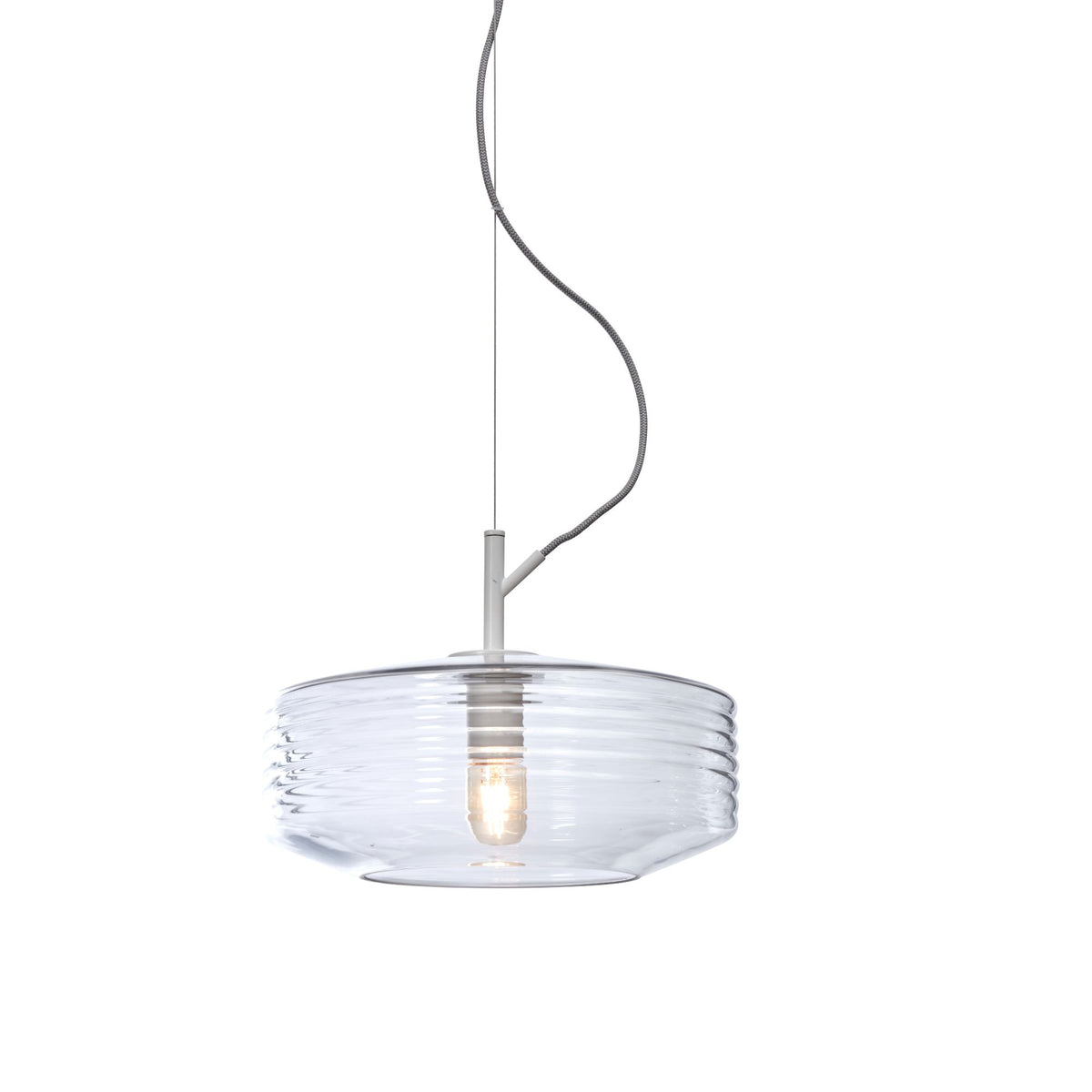 Hanging lamp glass Verona ribbed, clear