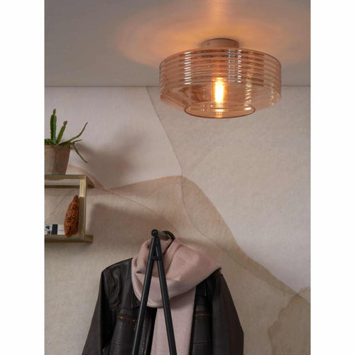 Ceiling lamp glass Verona, amber