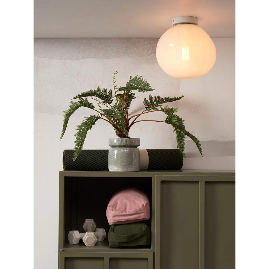Ceiling lamp Helsinki boulder, milk white