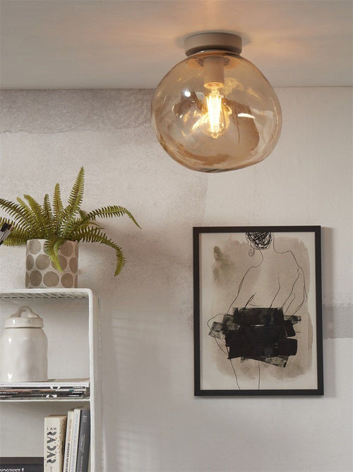 Ceiling lamp Helsinki boulder, amber