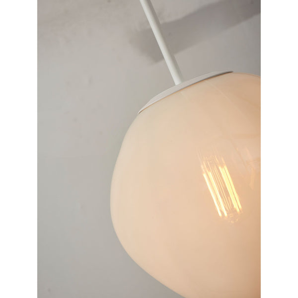 Hanging lamp Helsinki boulder, milk white