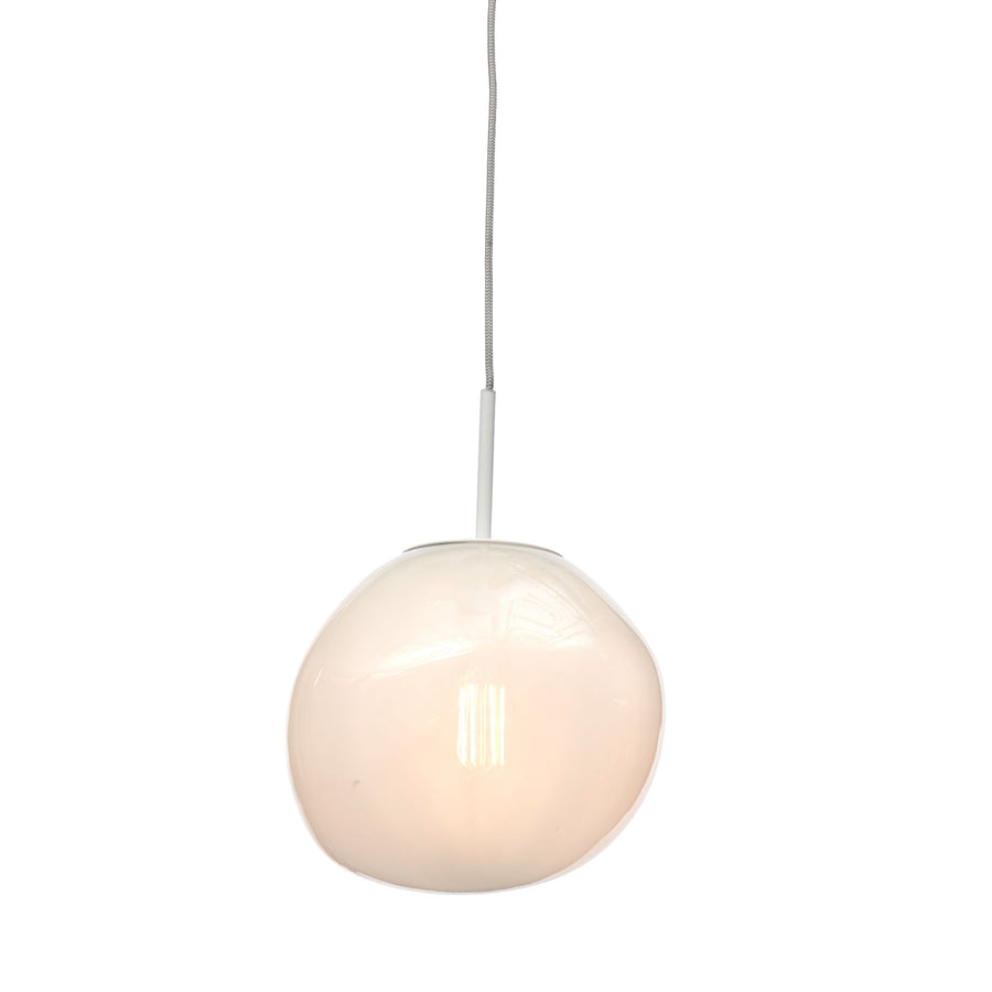 Hanging lamp Helsinki boulder, milk white