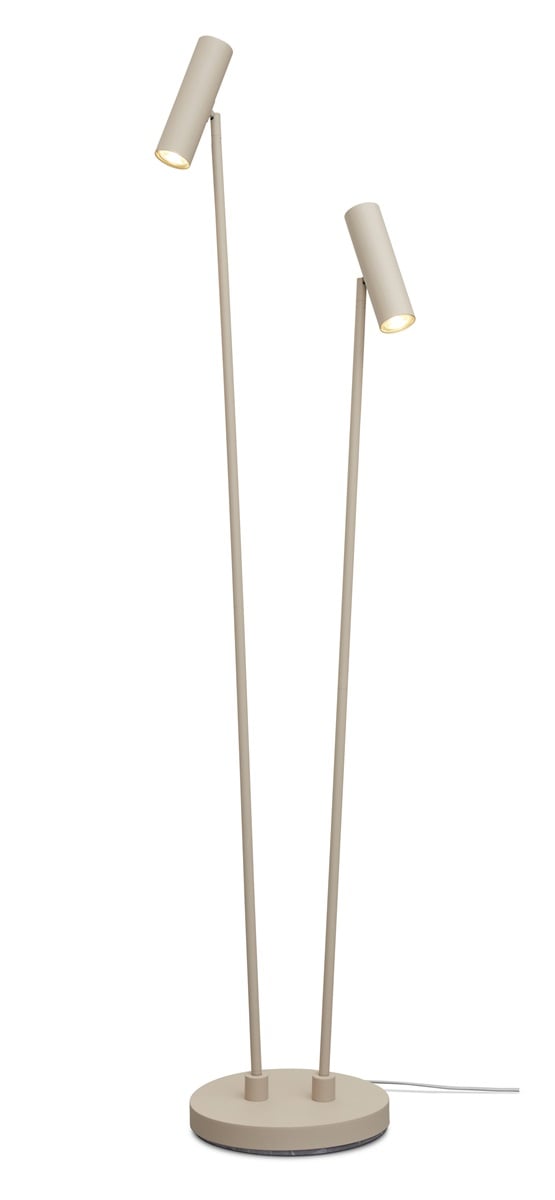 Floor lamp Havana 2-light, sand