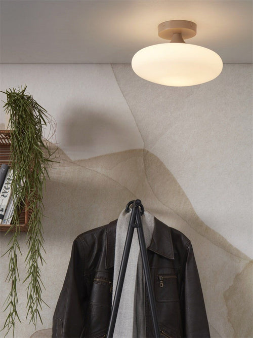 Ceiling lamp Sapporo glass white/sand, S