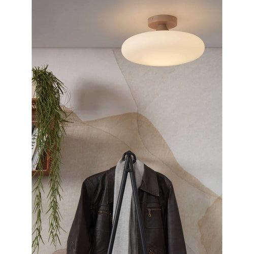 Ceiling lamp Sapporo glass white/sand, L