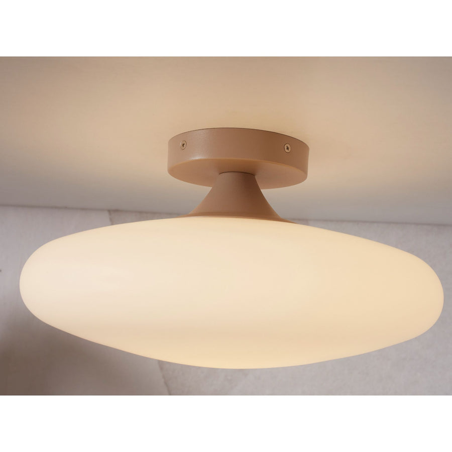 Ceiling lamp Sapporo glass white/sand, L