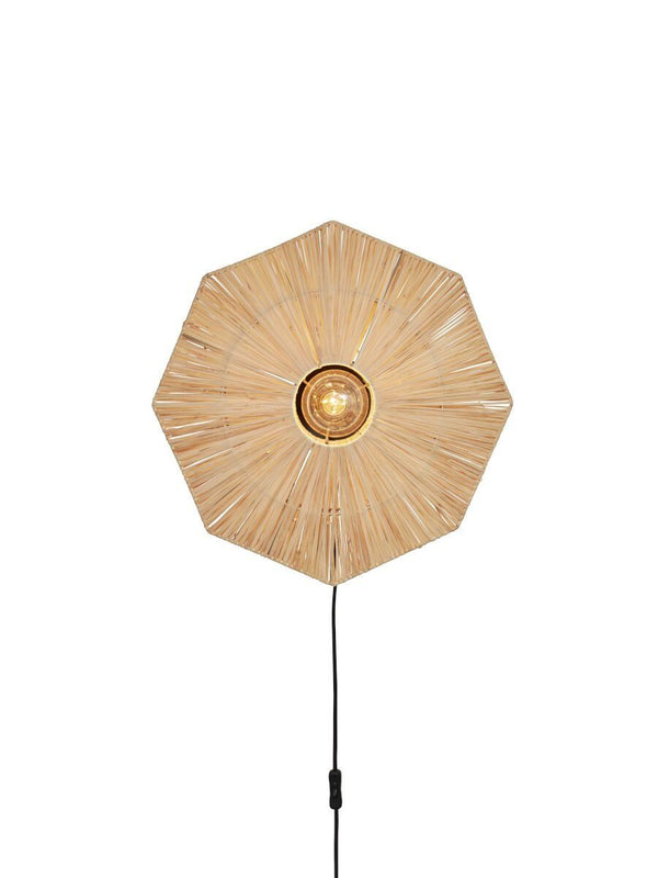 Wandlamp raffia Panama rond/octogon dia.45cm S, naturel