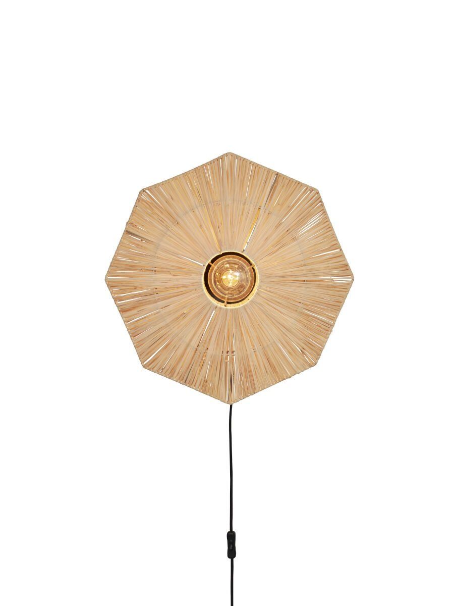 Wandlamp raffia Panama rond/octogon dia.45cm S, naturel