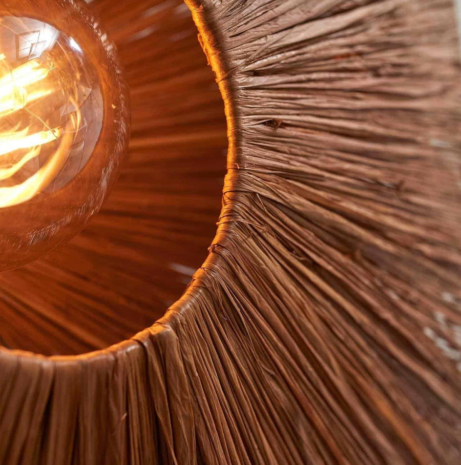 Wandlamp raffia Panama rond/octogon dia.45cm S, bruin