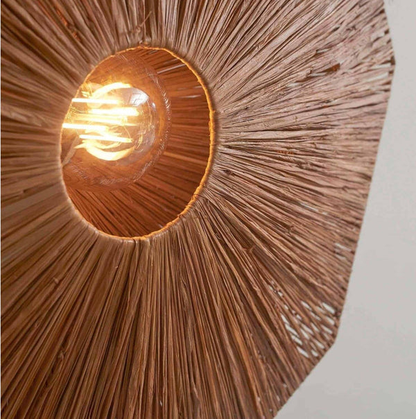 Wandlamp raffia Panama rond/octogon dia.45cm S, bruin