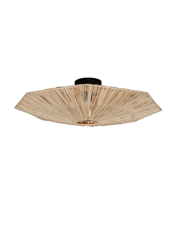 Plafonniere raffia Panama rond/octogon dia.65cm L, naturel