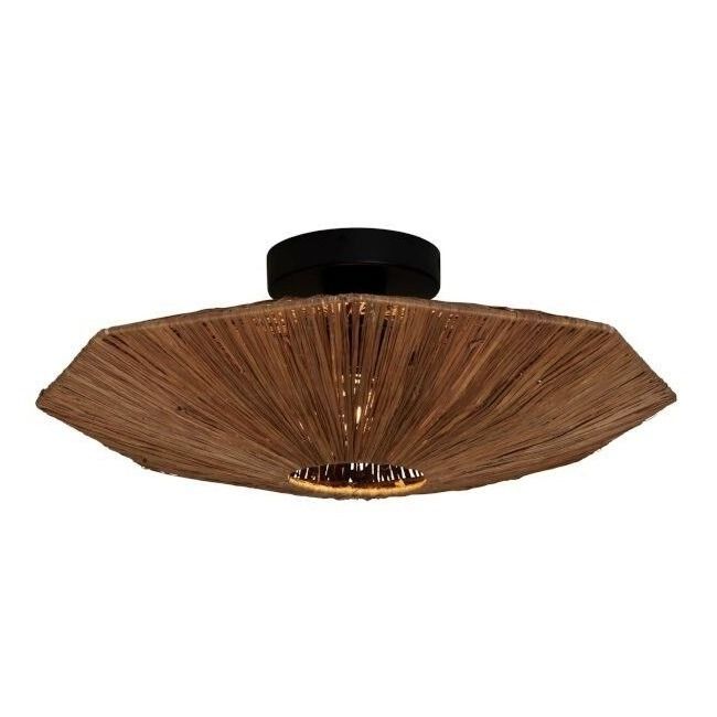 Plafonniere raffia Panama rond/octogon dia.65cm L, bruin
