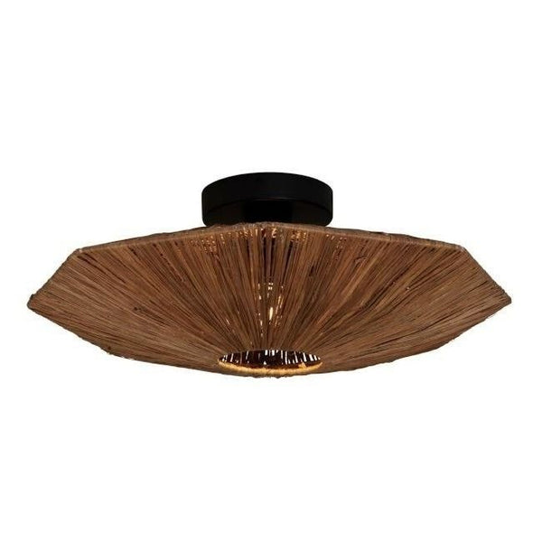Plafonniere raffia Panama rond/octogon dia.65cm L, bruin