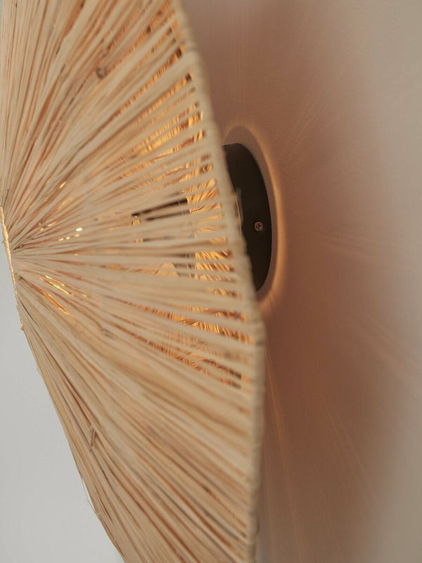 Wandlamp raffia Panama rond/octogon dia.65cm L, naturel