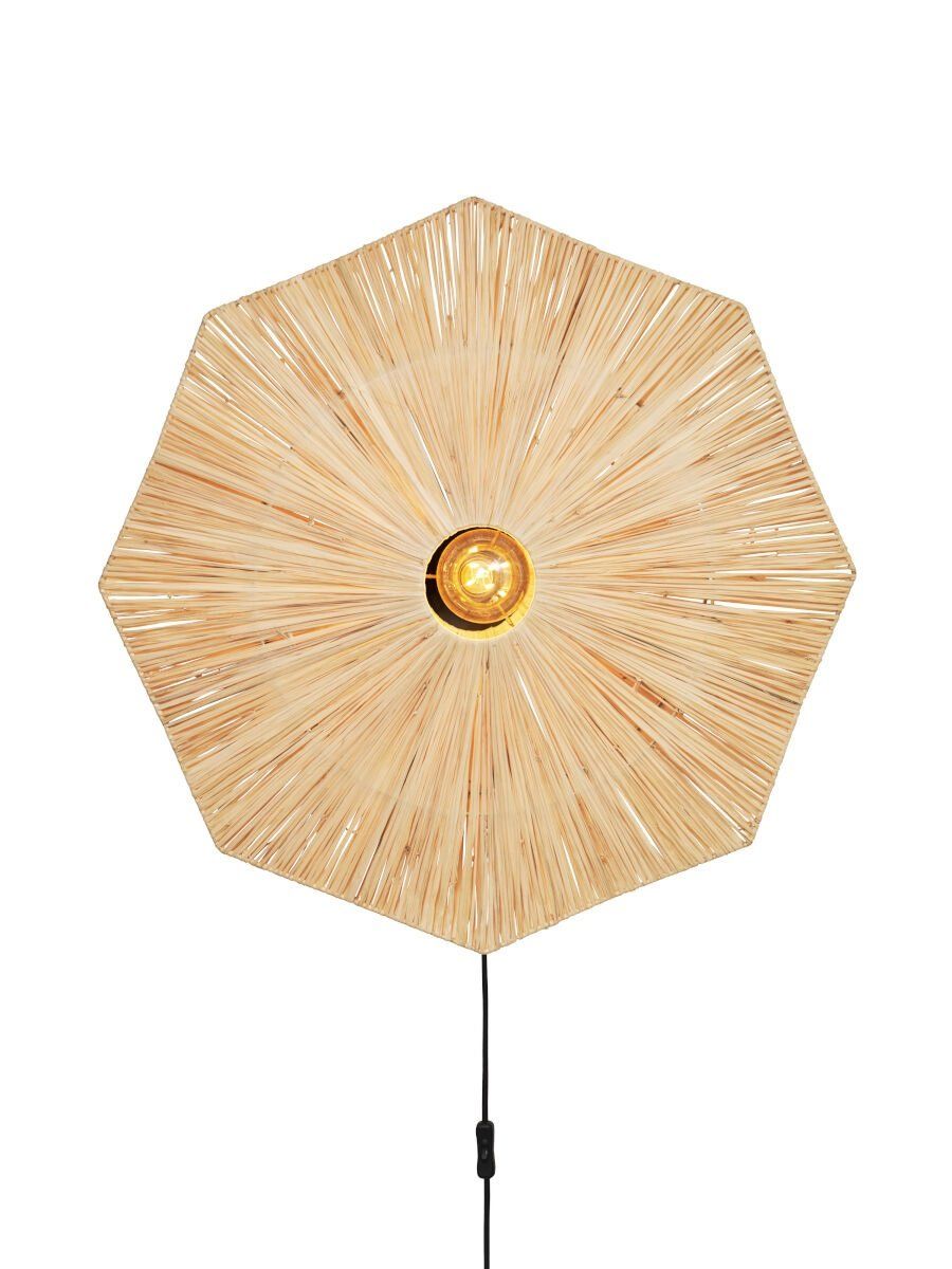 Wandlamp raffia Panama rond/octogon dia.65cm L, naturel
