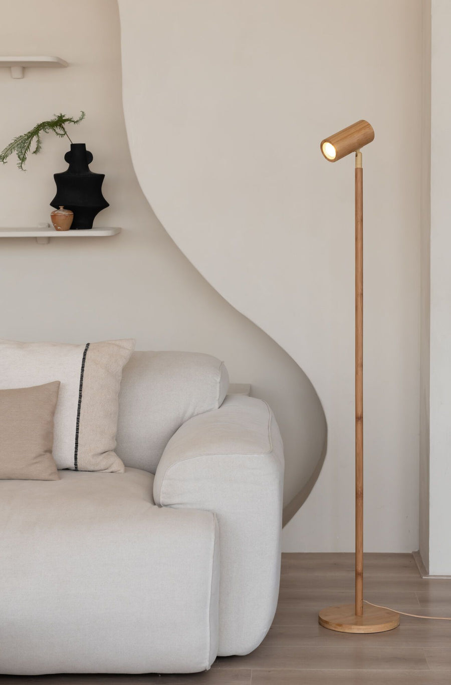 Vloerlamp java bamboe h.145cm, naturel