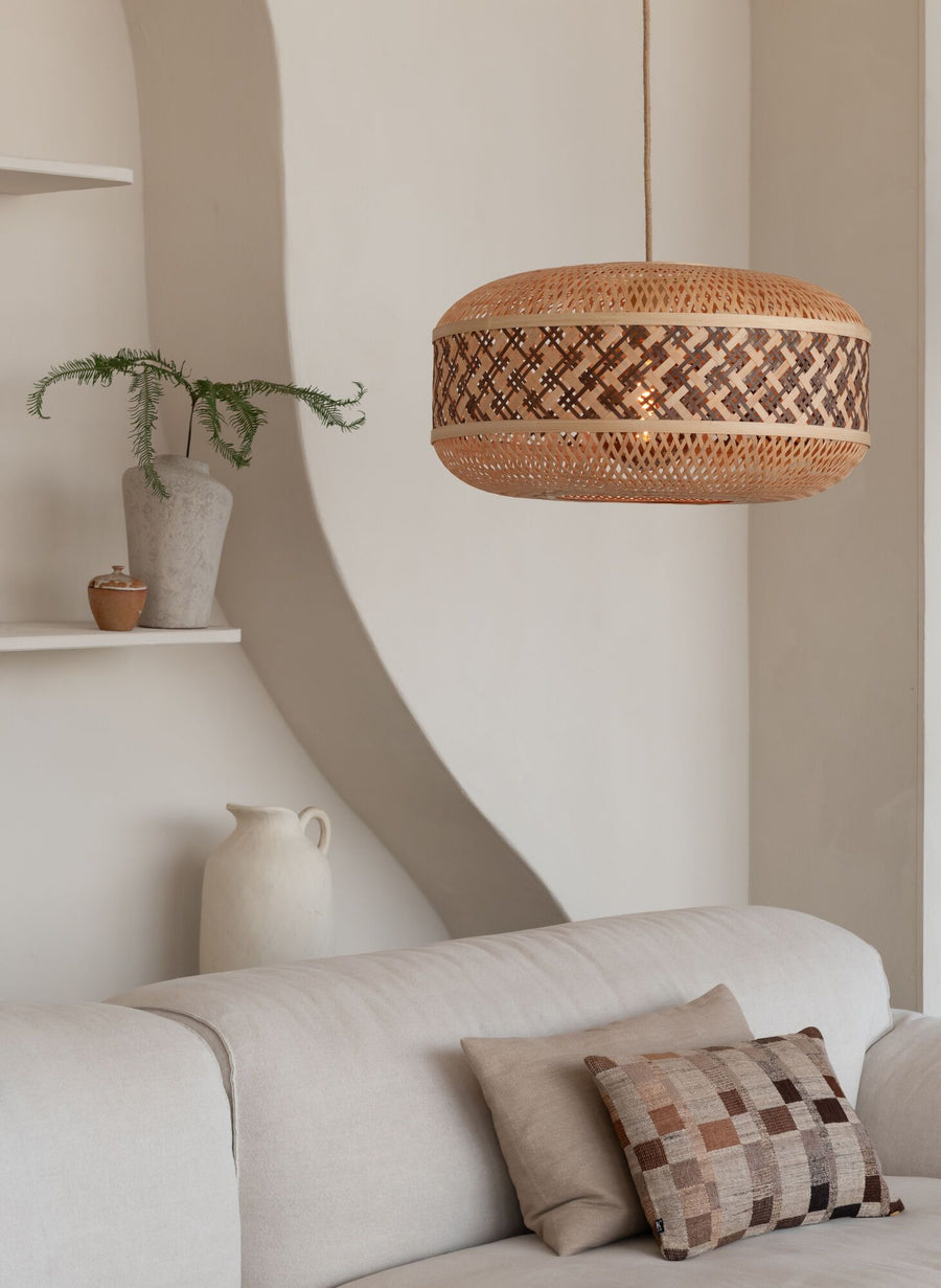 Hanglamp langkawi rond ?50cm, nat/bruin.