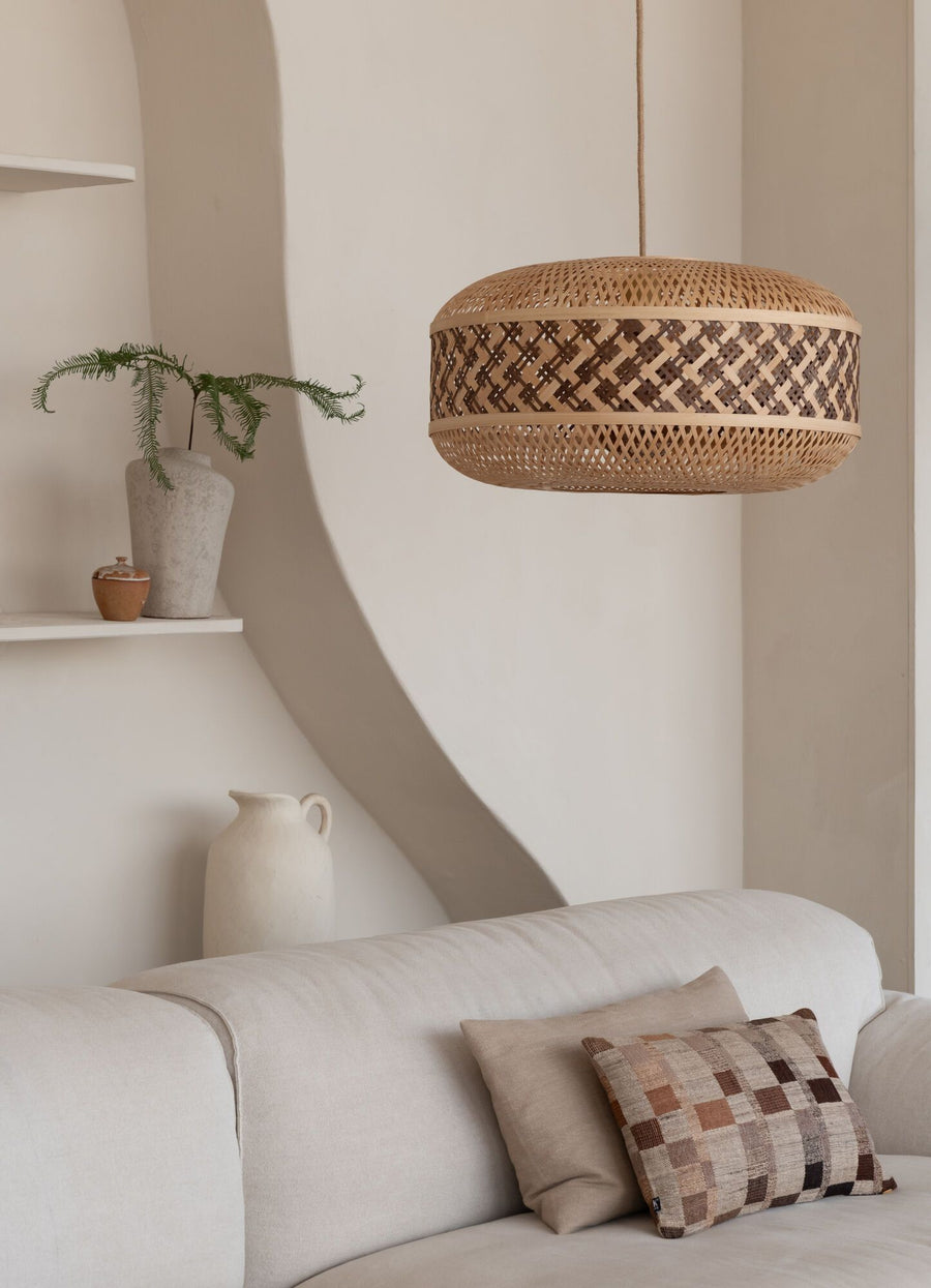 Hanglamp langkawi rond ?50cm, nat/bruin.