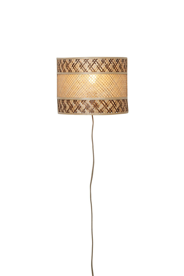 Wandlamp Langkawi bamboe/kap 32x1x6x25cm nat/br.