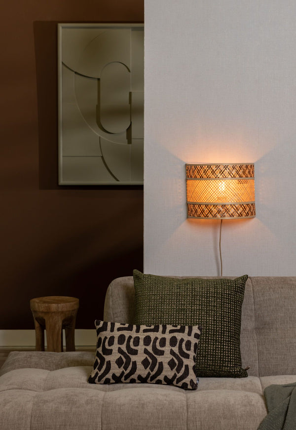 Wandlamp Langkawi bamboe/kap 32x1x6x25cm nat/br.