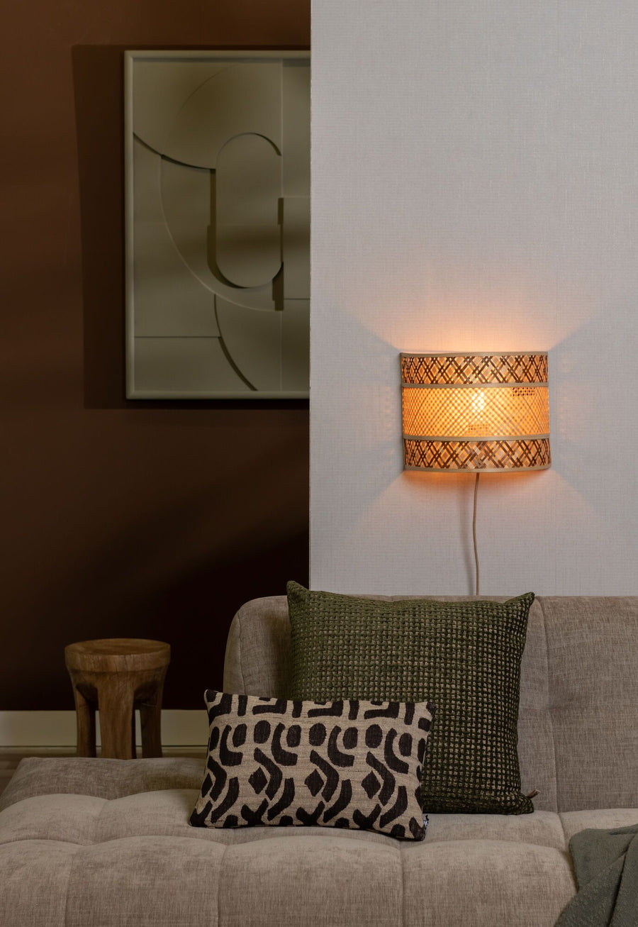 Wandlamp Langkawi bamboe/kap 32x1x6x25cm nat/br.