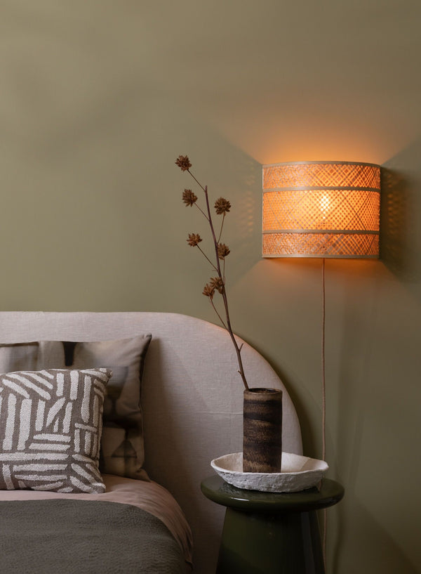 Wandlamp langkawi halfrond naturel