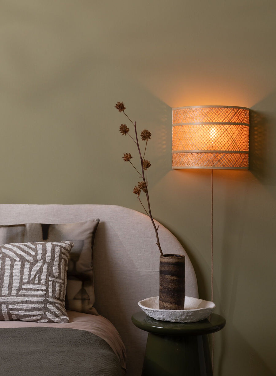 Wandlamp langkawi halfrond naturel