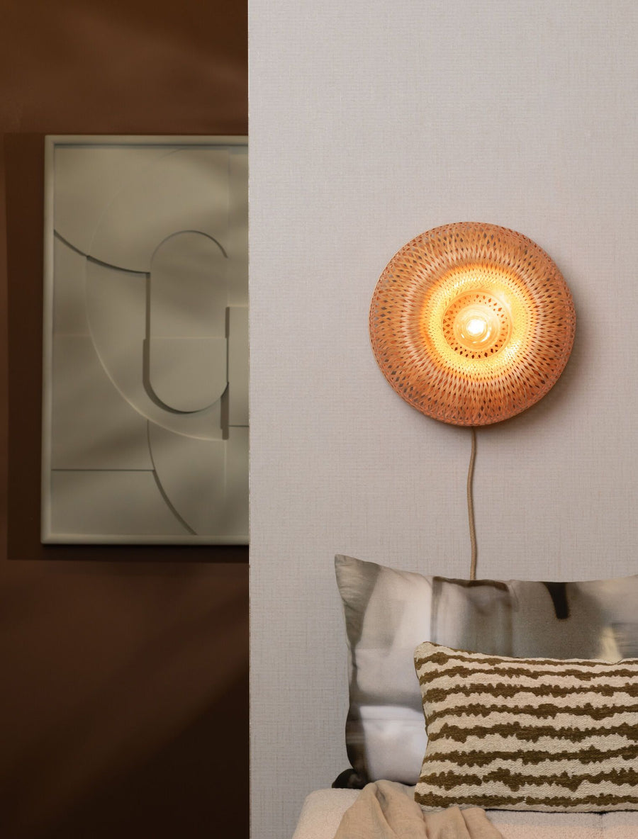 Wandlamp barbados rond ?35cm, naturel
