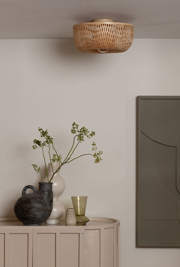 Plafondlamp barbados rond ?35cm, naturel