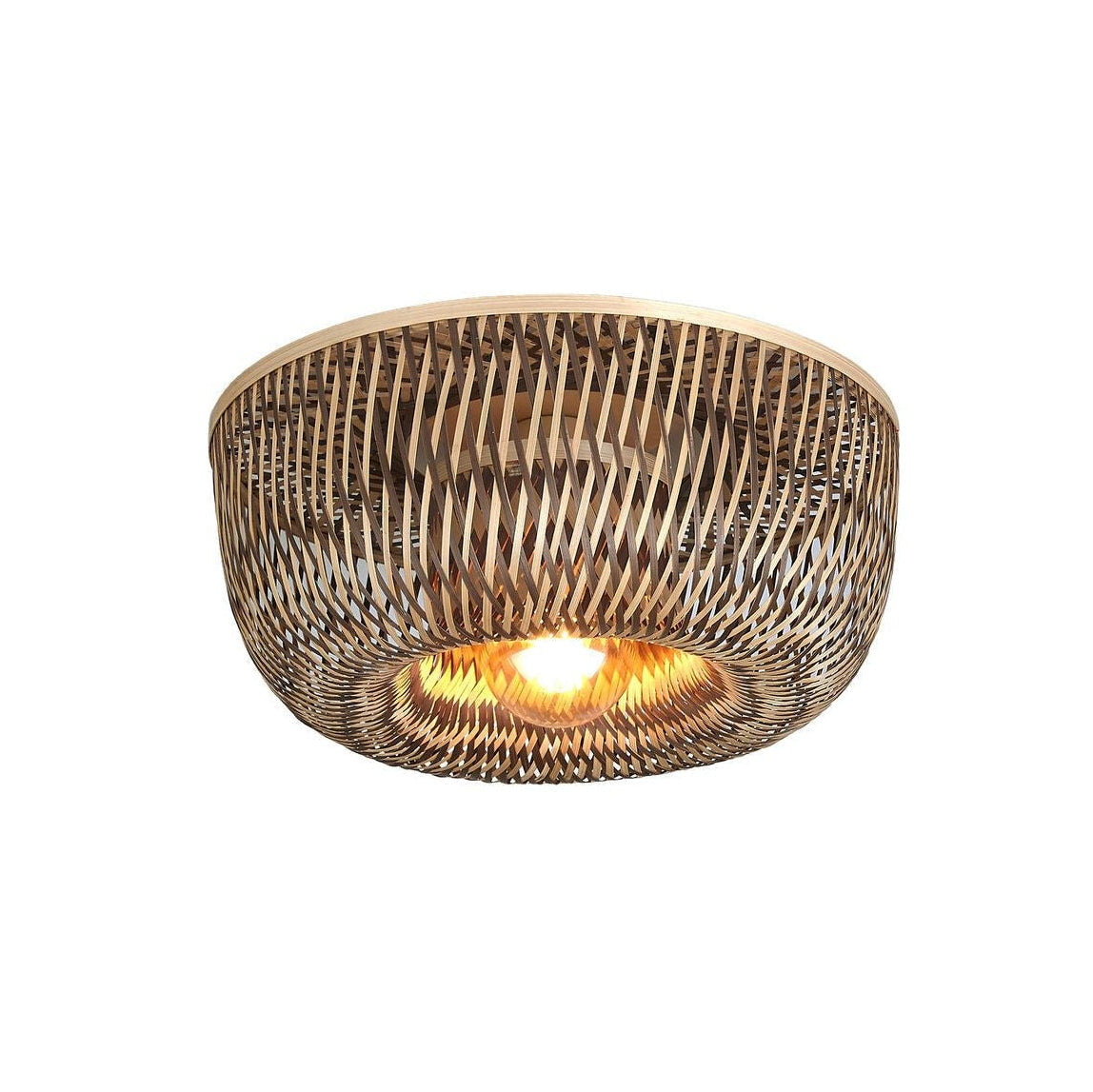 Plafondlamp Barbados bamboe/halfrond kap ø35xh.15cm naturel/bruin