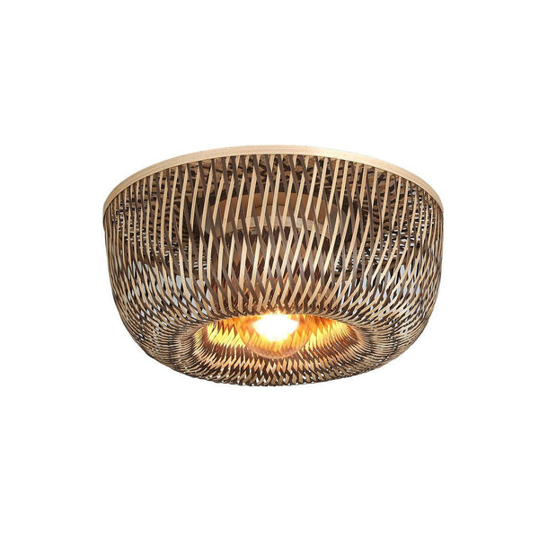 Plafondlamp Barbados bamboe/halfrond kap ø35xh.15cm naturel/bruin