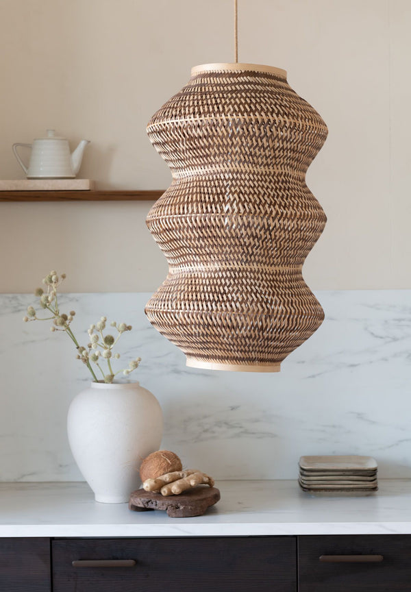 Hanglamp barbados 3-bol nat/br., xl