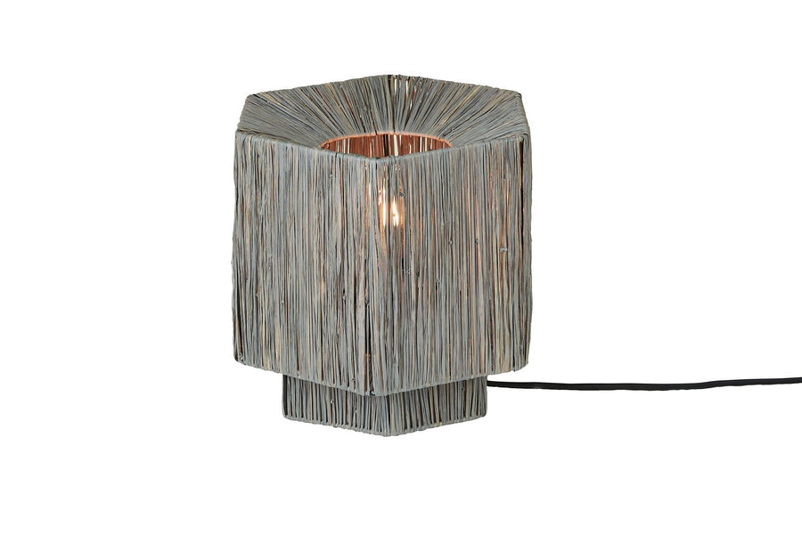 Tafellamp panama raffia grijs, s