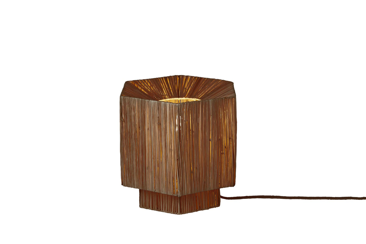 Tafellamp panama raffia bruin, s