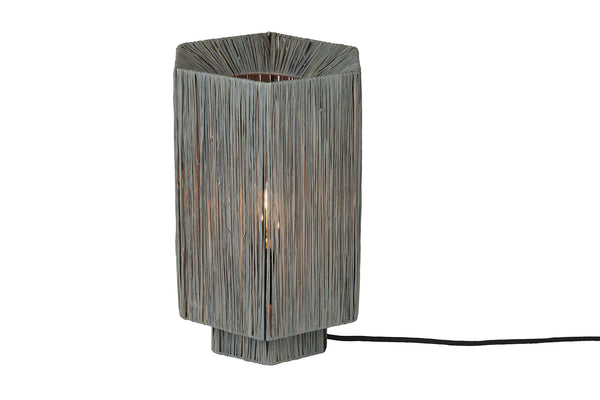 Tafellamp panama raffia grijs, l