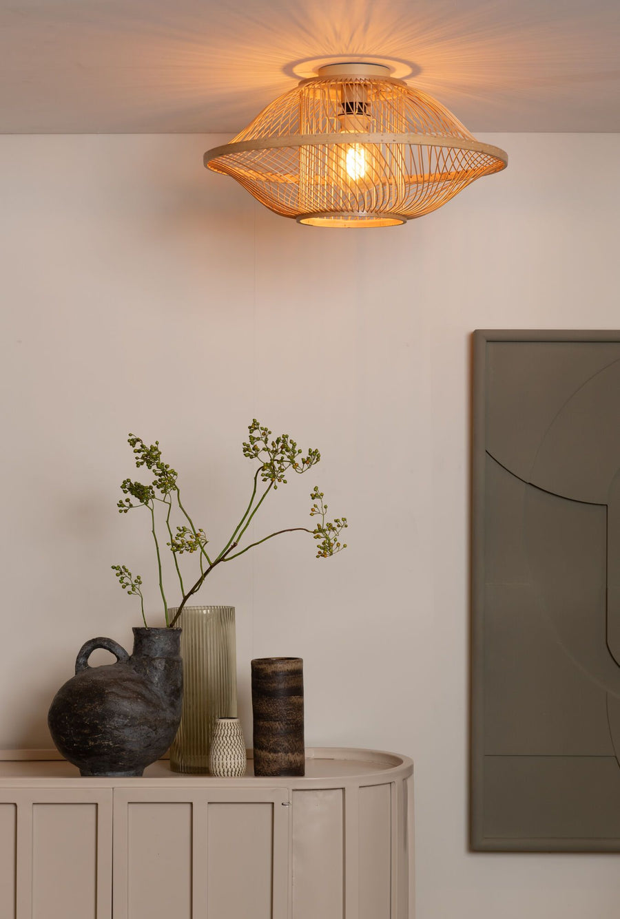 Plafondlamp maui dia.50cm nat., s