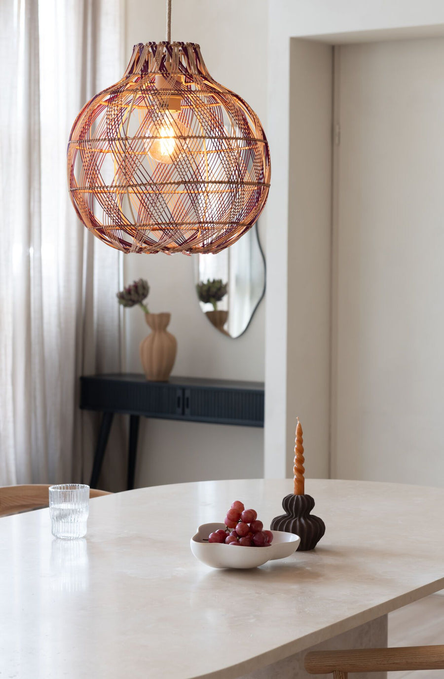 Hanglamp mendoza nat/bur., s