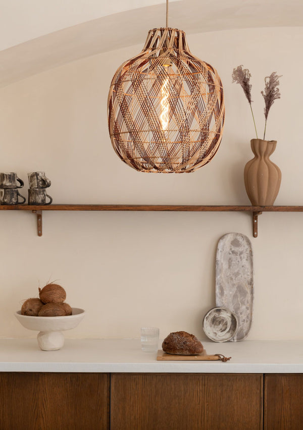 Hanglamp mendoza nat/bur., l