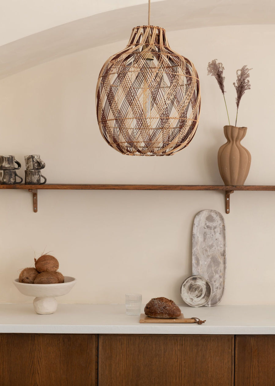 Hanglamp mendoza nat/bur., l