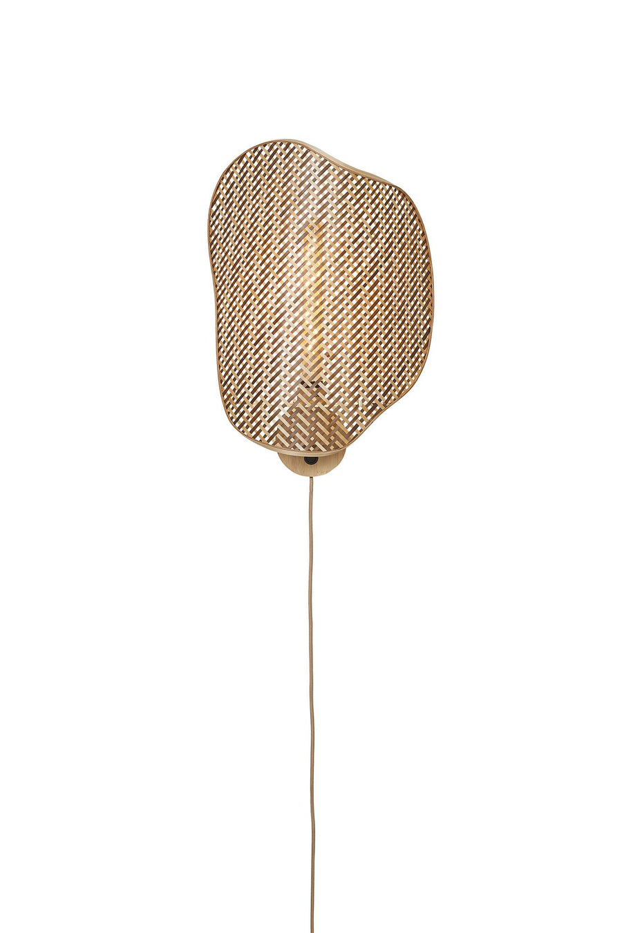 Wandlamp kinabalu bamboe, nat/bruin
