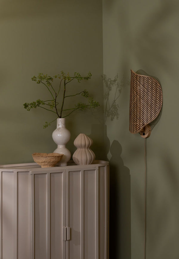 Wandlamp kinabalu bamboe, nat/bruin